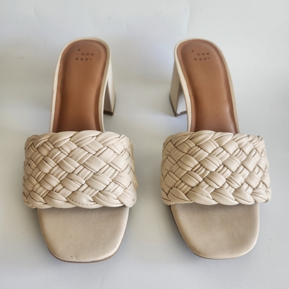 A New Day Woven Mule Slide Heel Sandals Size 9W New - Picture 4 of 13